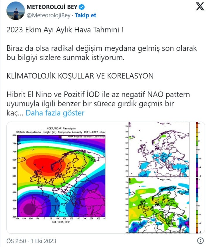 Ekim ayı hava tahminleri