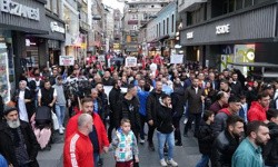 Trabzon'da taraftarlardan Filistin'e destek yürüyüşü