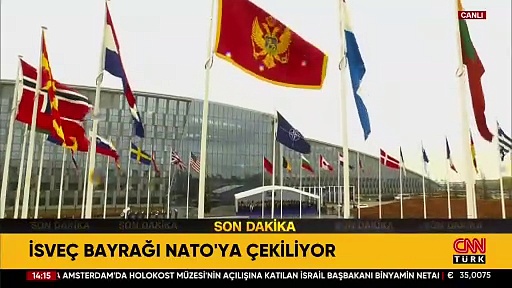 NATO’nun 32. Üyesi İsveç oldu: İsveç bayrağı NATO’ya çekildi